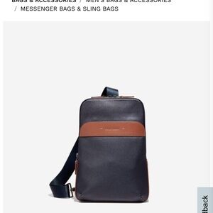 Cole Haan Men's Black and Brown Messenger Bag